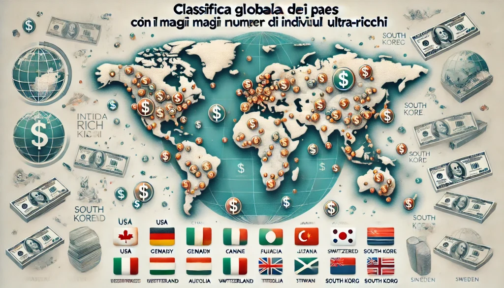 Classifica globale dei paesi con il maggior numero di Ultra-Ricchi nel 2024