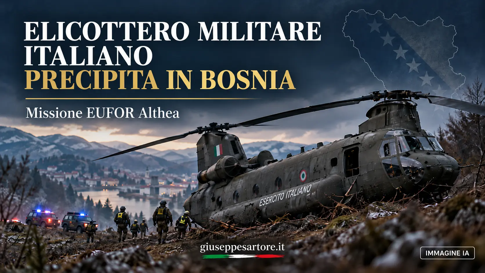 Elicottero militare italiano precipita in Bosnia (Video)